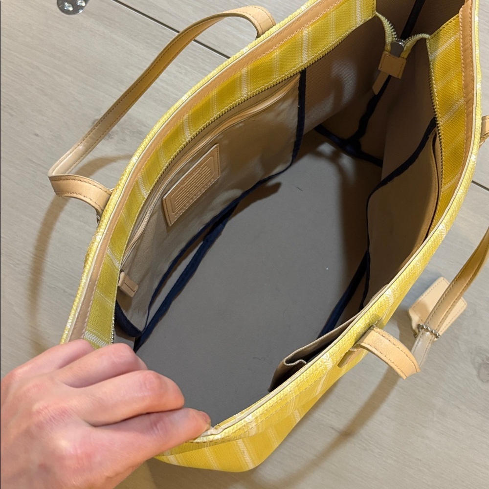 Coach legacy Yellow and Cream Striped Tote - Picture 8 of 13